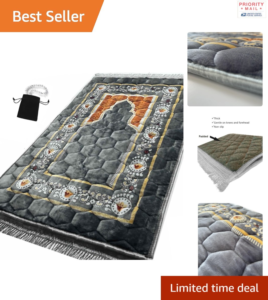 Soft Cotton Islamic Prayer Mat 120cm x 80cm Lightweight for Travel Indoor Use