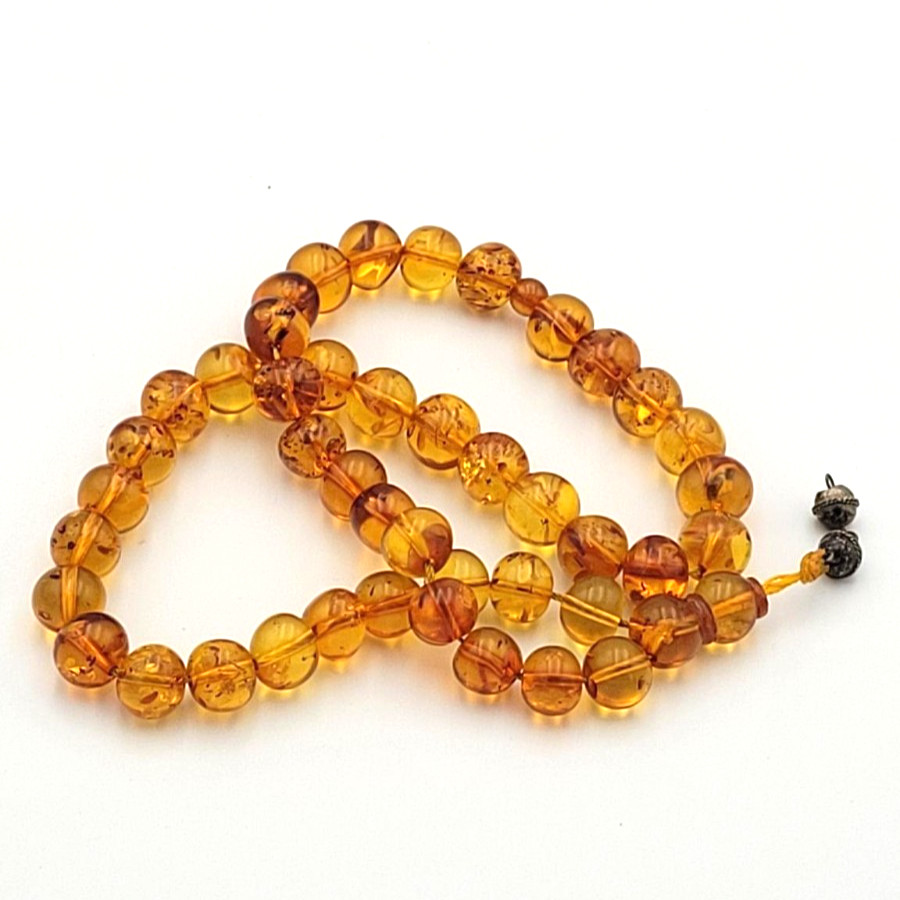 Vintage Genuine Baltic Amber Translucent Prayer Beads Tasbih Misbaha – 71g 13mm