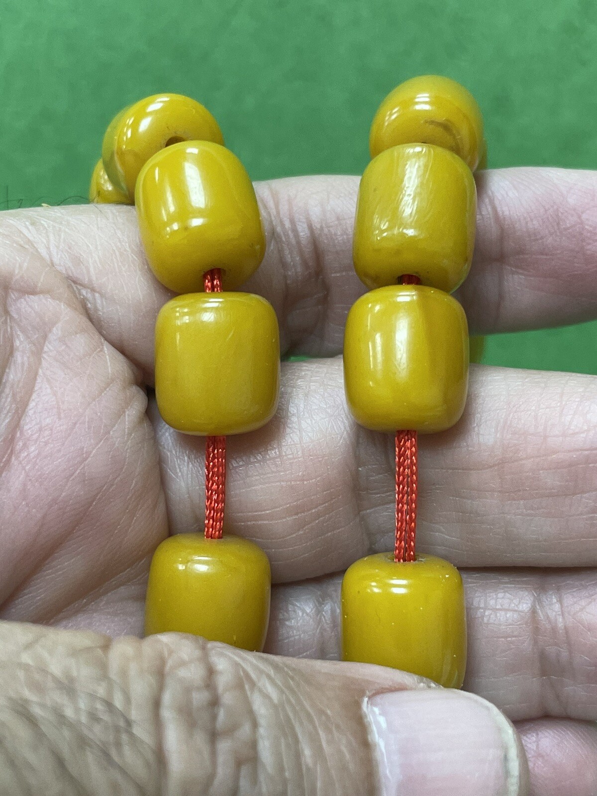 Antique Miscky Butter scotch Yellow Amber bakelite islamic prayer 33 beads 69g R