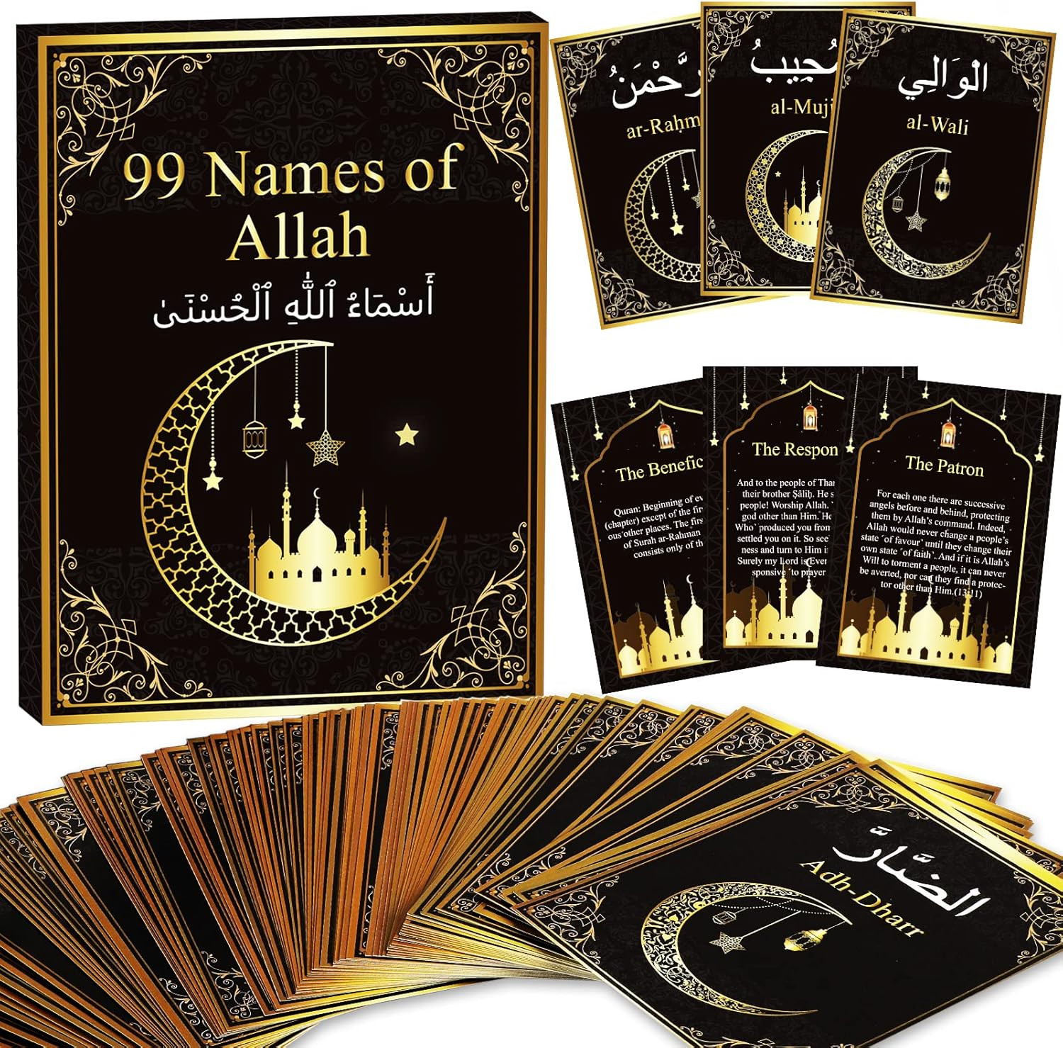 99 Names of Allah Flashcards Quran Verses Asma UI Husna Cards Eid Al Adha Learni