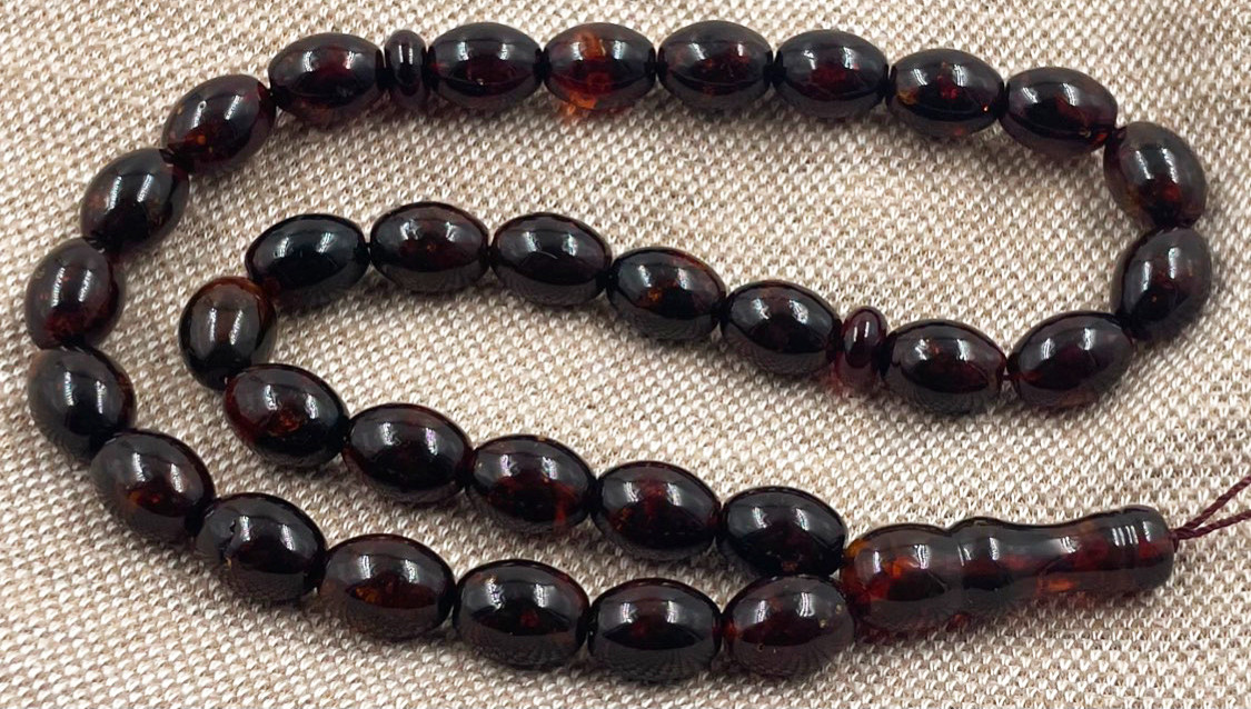 Amber Prayer beads Natural Baltic Amber Tesbih Muslim Tasbeeh pressed