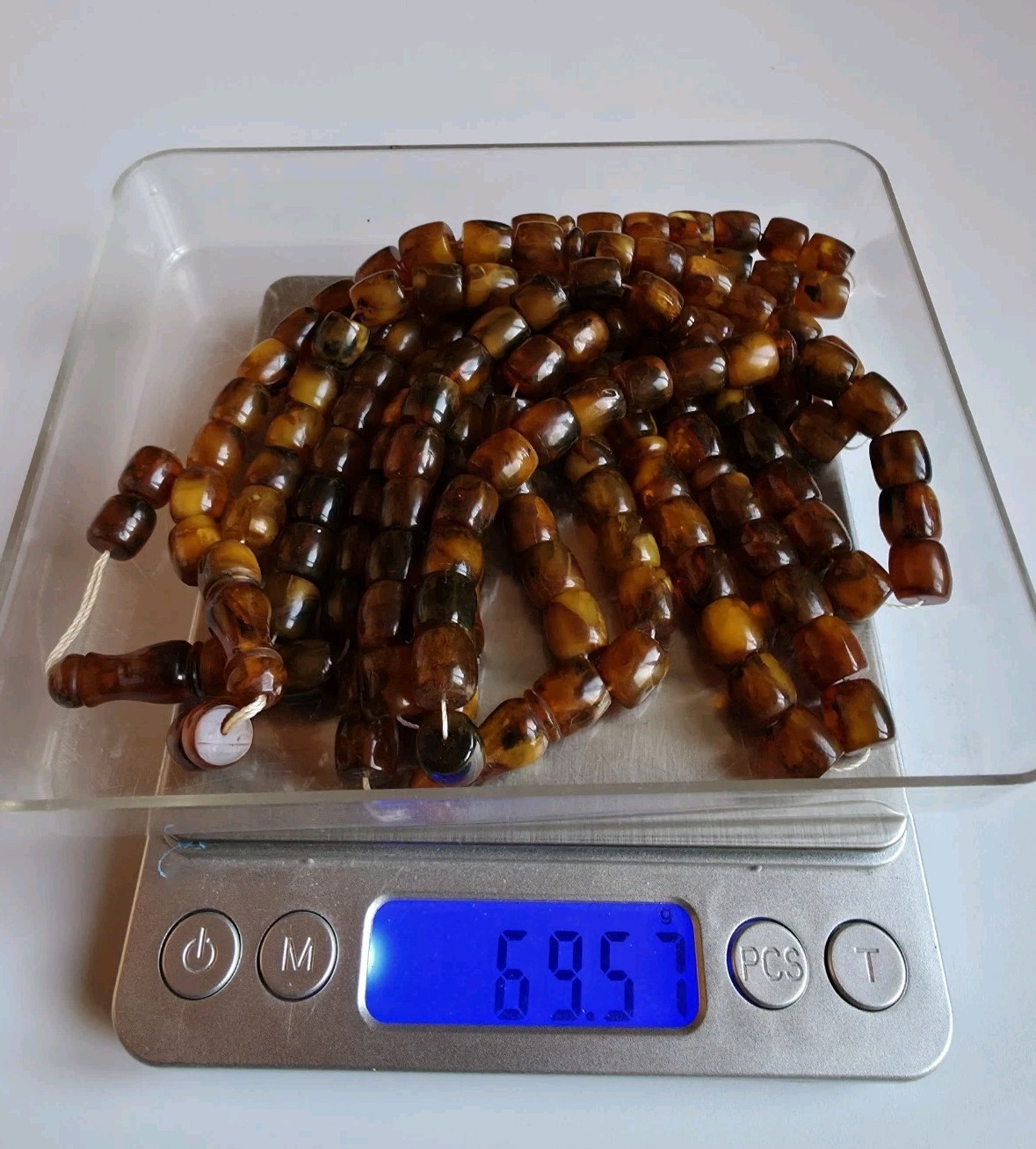 Ukrainian Amber Islamic Prayer 33 Rosary Beads 69g Butterscotch Egg Yolk