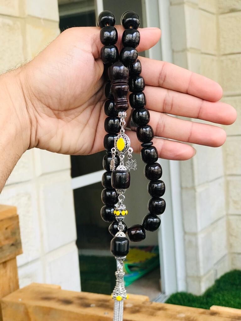 Maski Rosary black antik 33 love size of grain 14mm Islamic rosary
