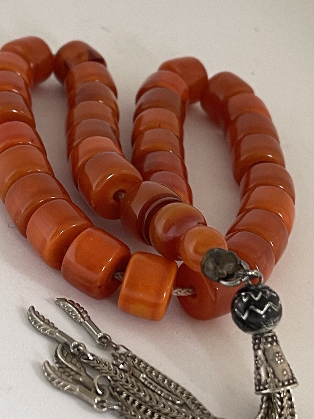 Antique Miscky Butter scotch Amber bakelite islamic prayer 33 beads 60g