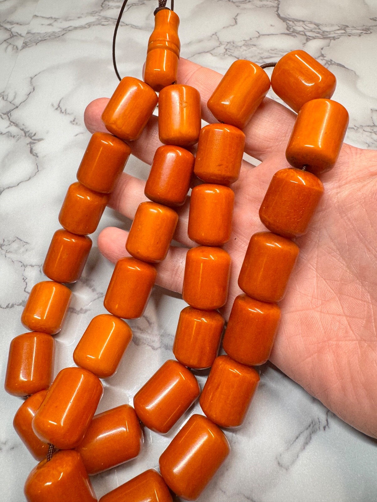 194 Grams Antique Bakelite Rosary Prayer Beads Marbled.