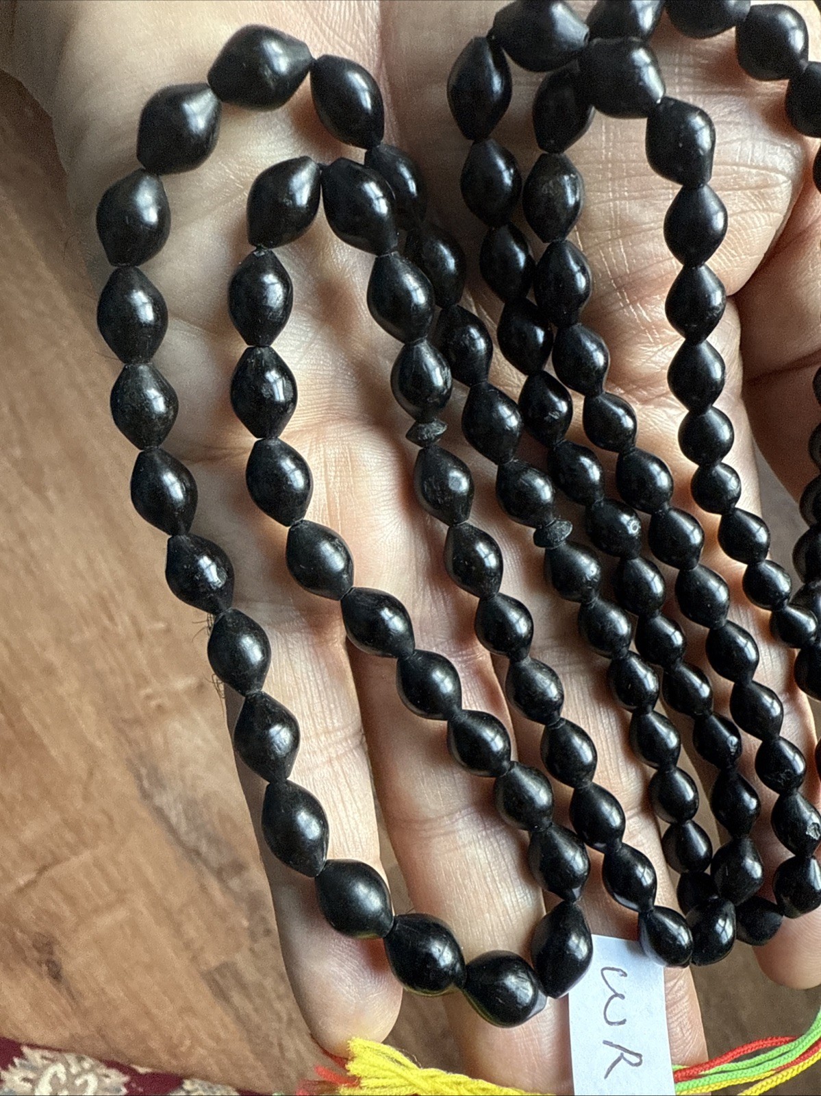 DARK COLOR 99 BEADS لون اليشب GENUINE SHAH MAGHSOUD 53 cm شاه مقصود تسبيح