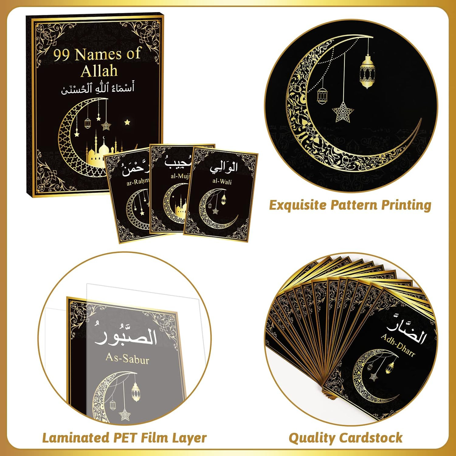 99 Names of Allah Flashcards Quran Verses Asma UI Husna Cards Eid Al Adha Learni
