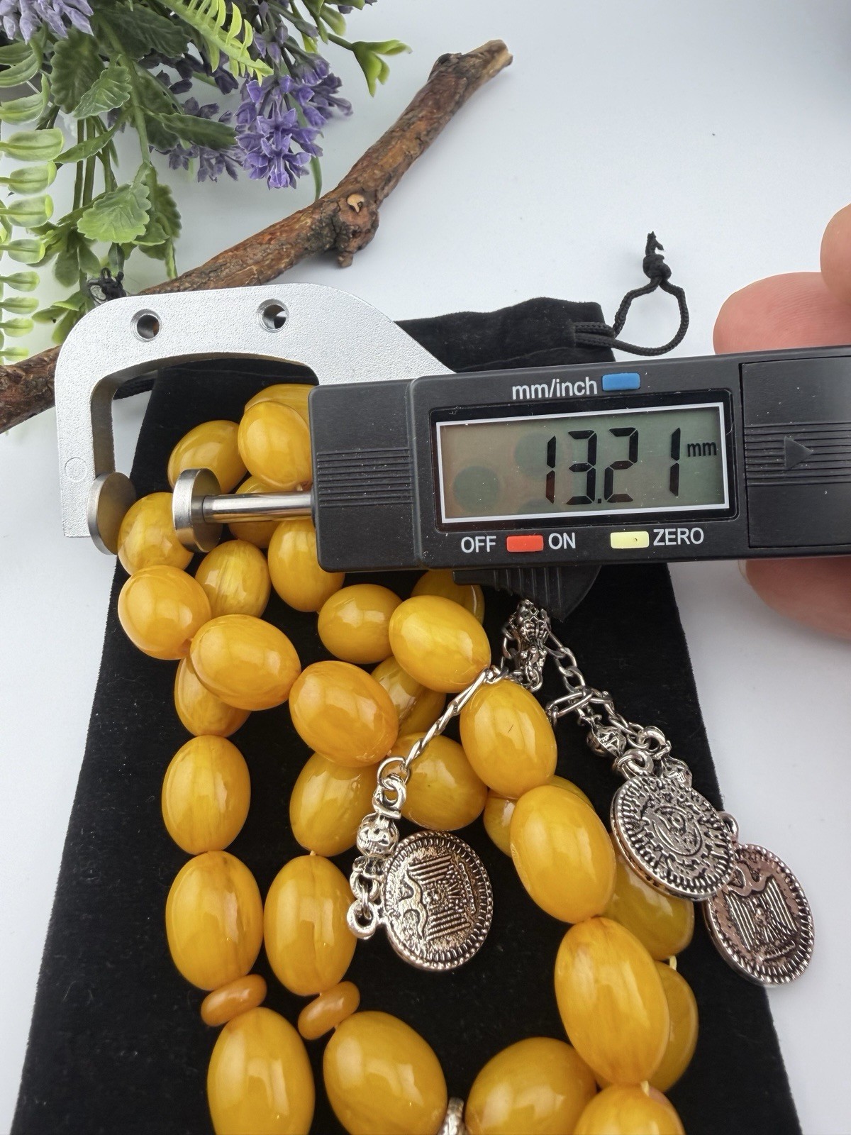 Collectible Misky Amber 33-Bead Islamic Rosary Tasbih Tasbeehمسبحة مسباح مسكي