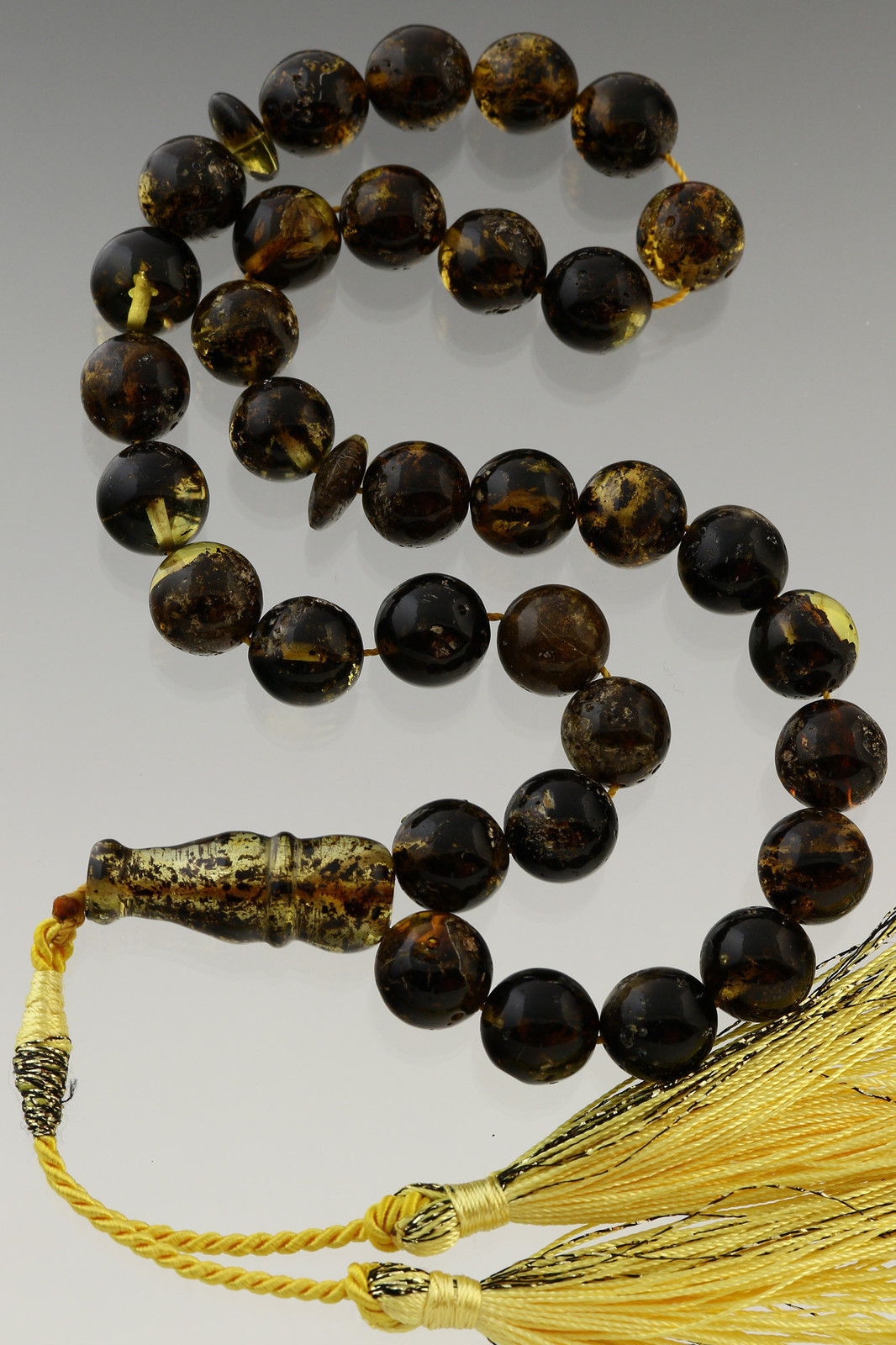 Islamic 33 Prayer Round Beads 10mm Genuine BALTIC AMBER TASBIH 27.7g 180419-7