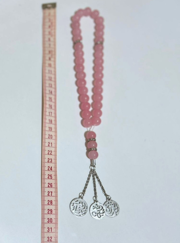 Natural Rose Quartz Islamic misbaha Beads 33 Tasbih Pink Gemstone high quality