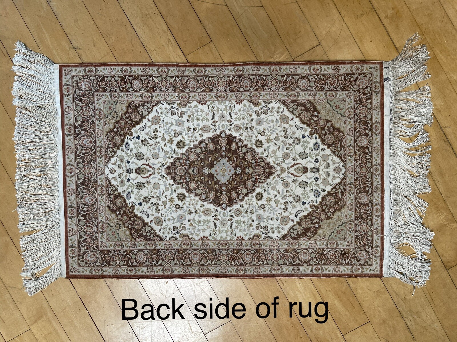 Hand Knotted Oriental Silk Prayer Rug. Wall hanging Carpet. Islamic Art. Vintage