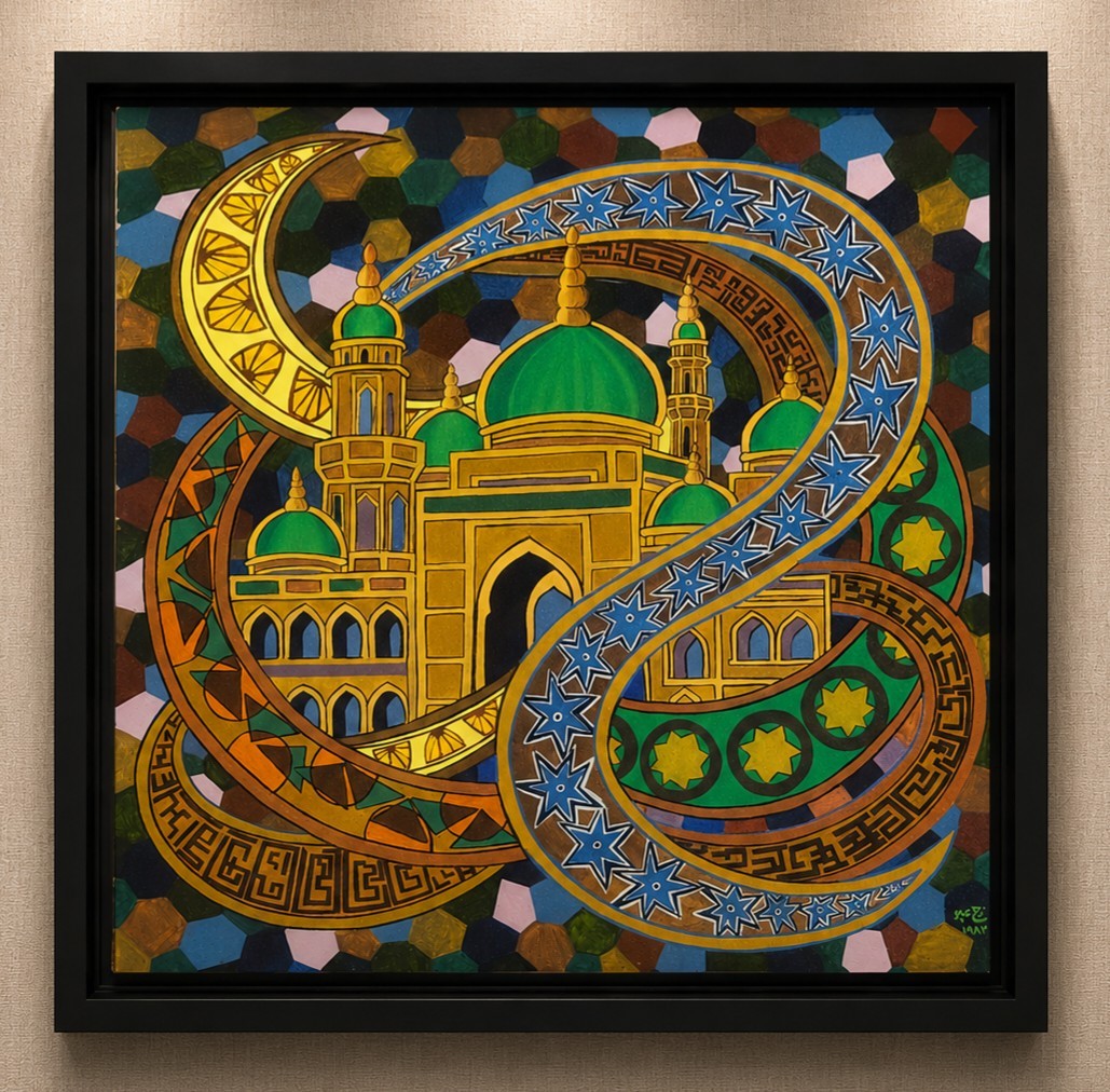Oil on canvas painting by Prominent Iraqi artist Faraj Abbo (1921–1984).