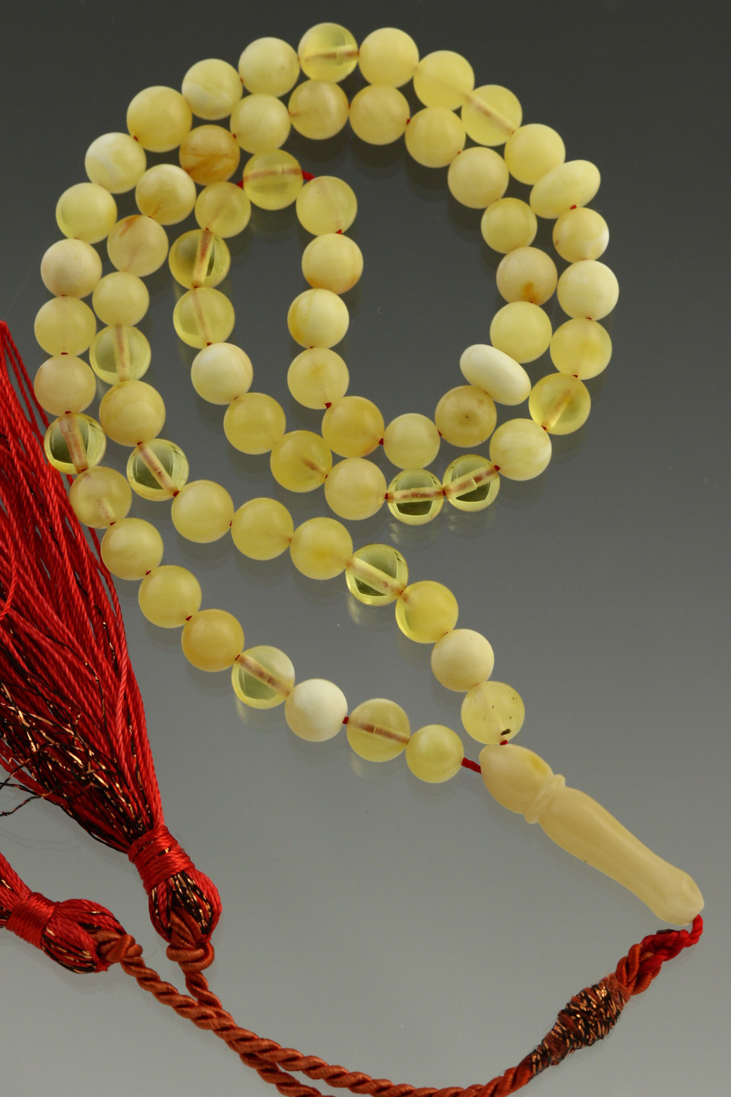 Islamic 66 Round Prayer Beads 6mm Genuine BALTIC AMBER TASBIH 12.8g 180712-4
