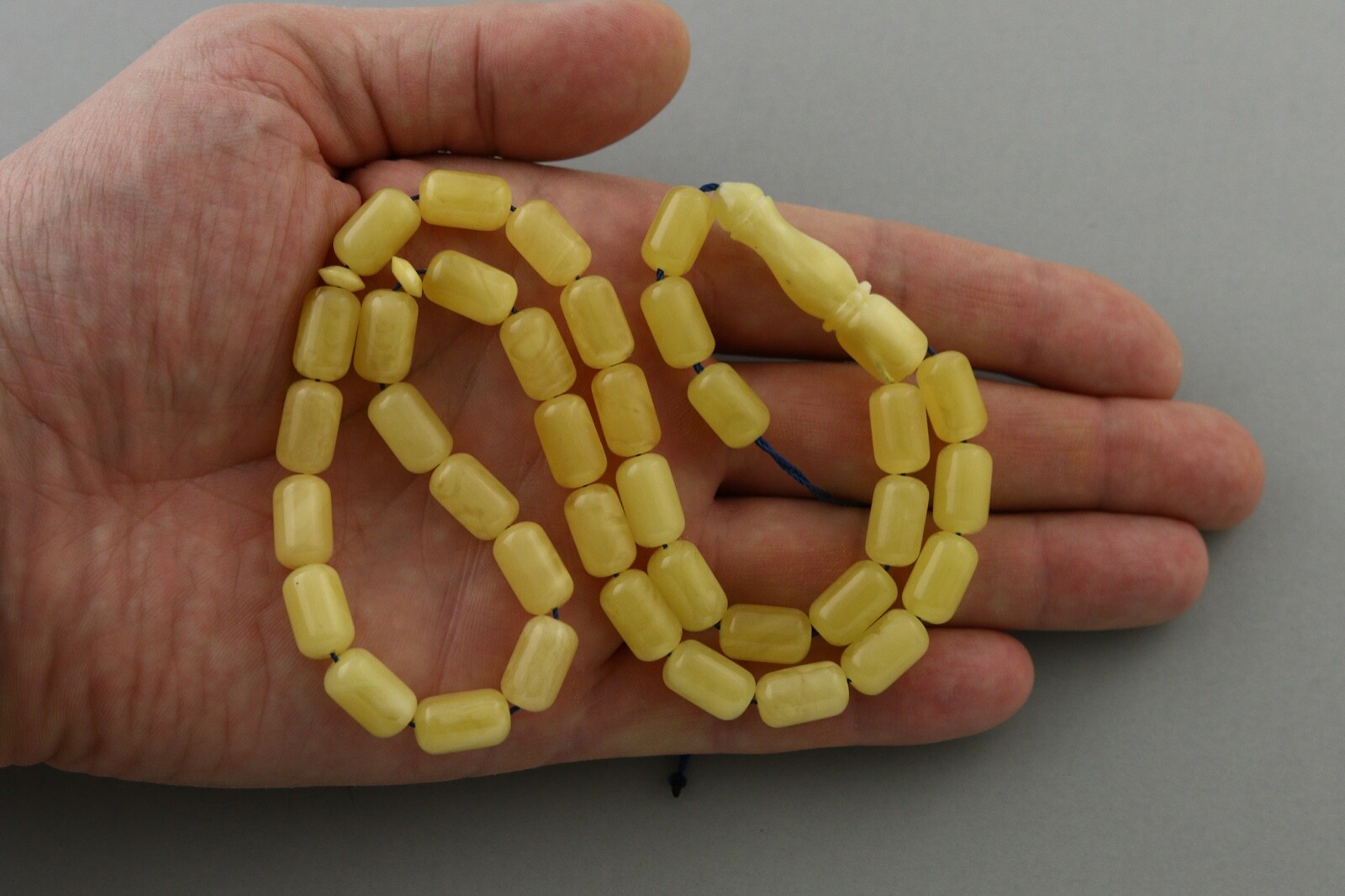 Islamic 33 Barrel Shape Prayer Beads Genuine BALTIC AMBER TASBIH 23.5g 220224-16