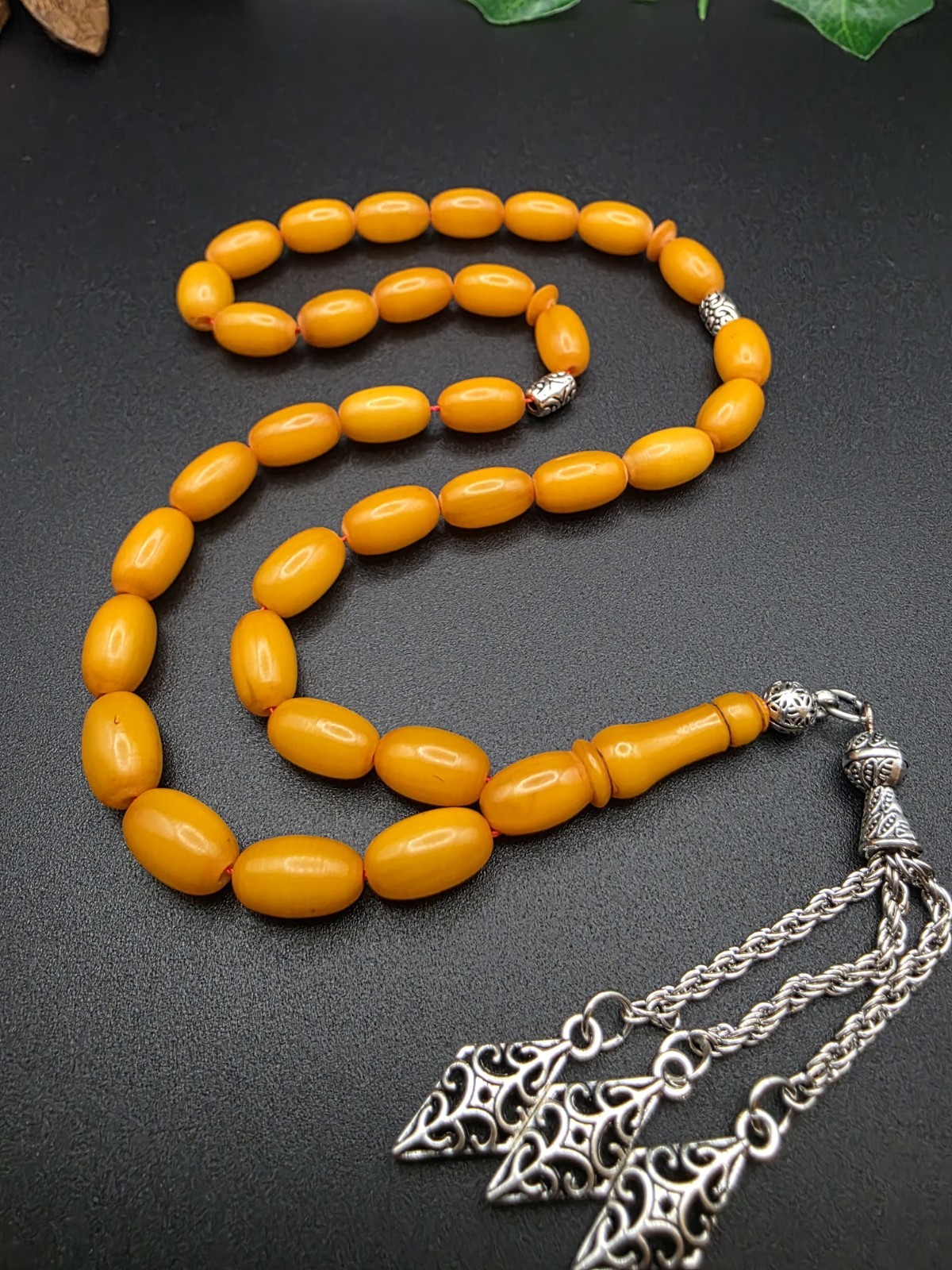 ANTIQUE Egyptian Galalith Rosary 33 Beads Prayer Rosary مسباح مسبحة مصري انتيك