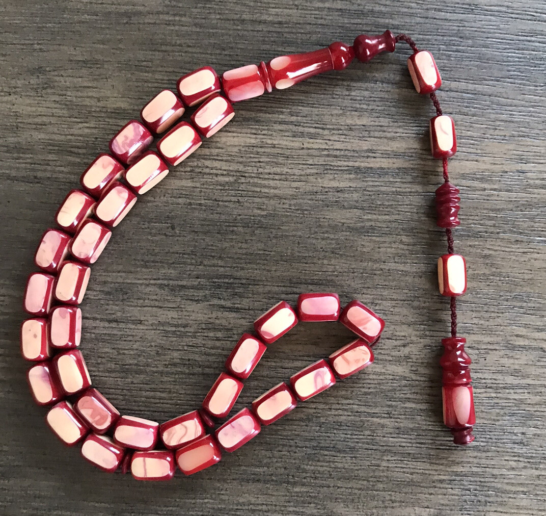 New Collectible Turkish Sandalos Amber Rosary 33 Beads سبحة مسبحة سندلوس مسباح