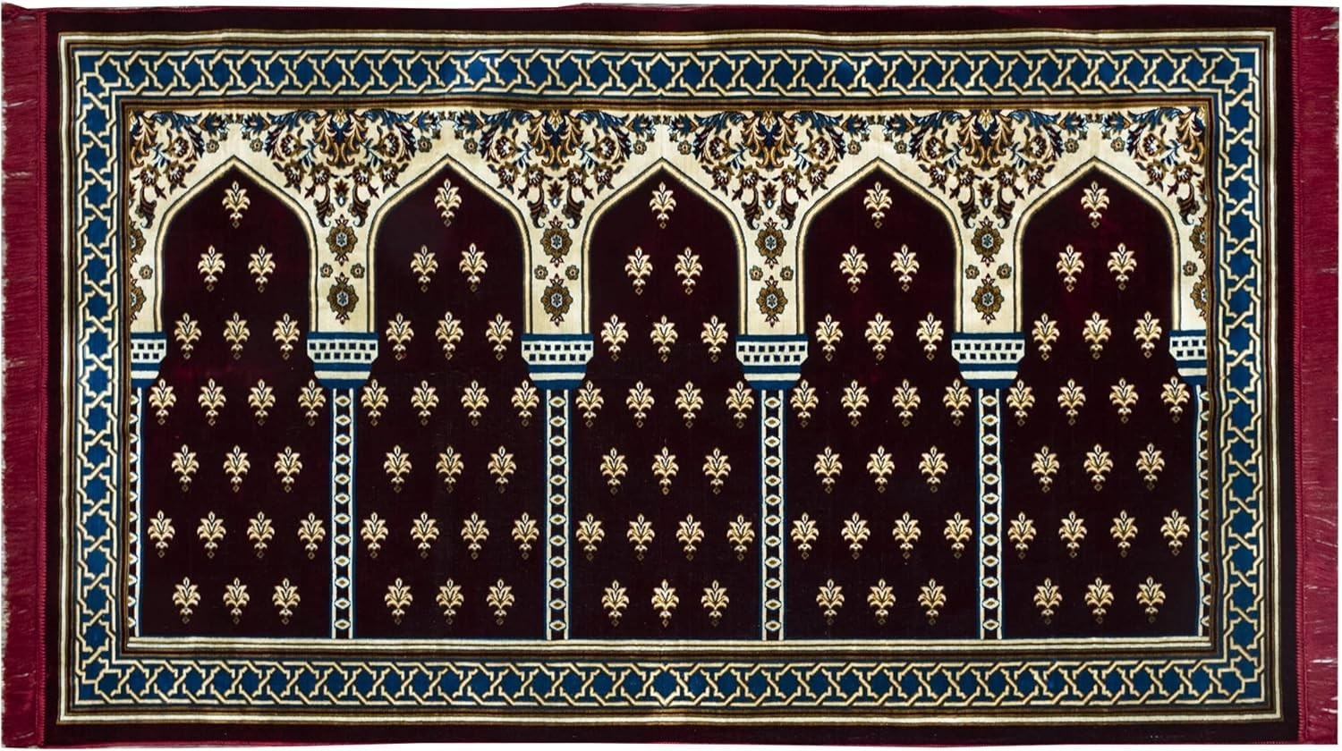 Turkish Islamic Prayer Rug – Multi Person Janamaz Sajada for Family or Large Gat