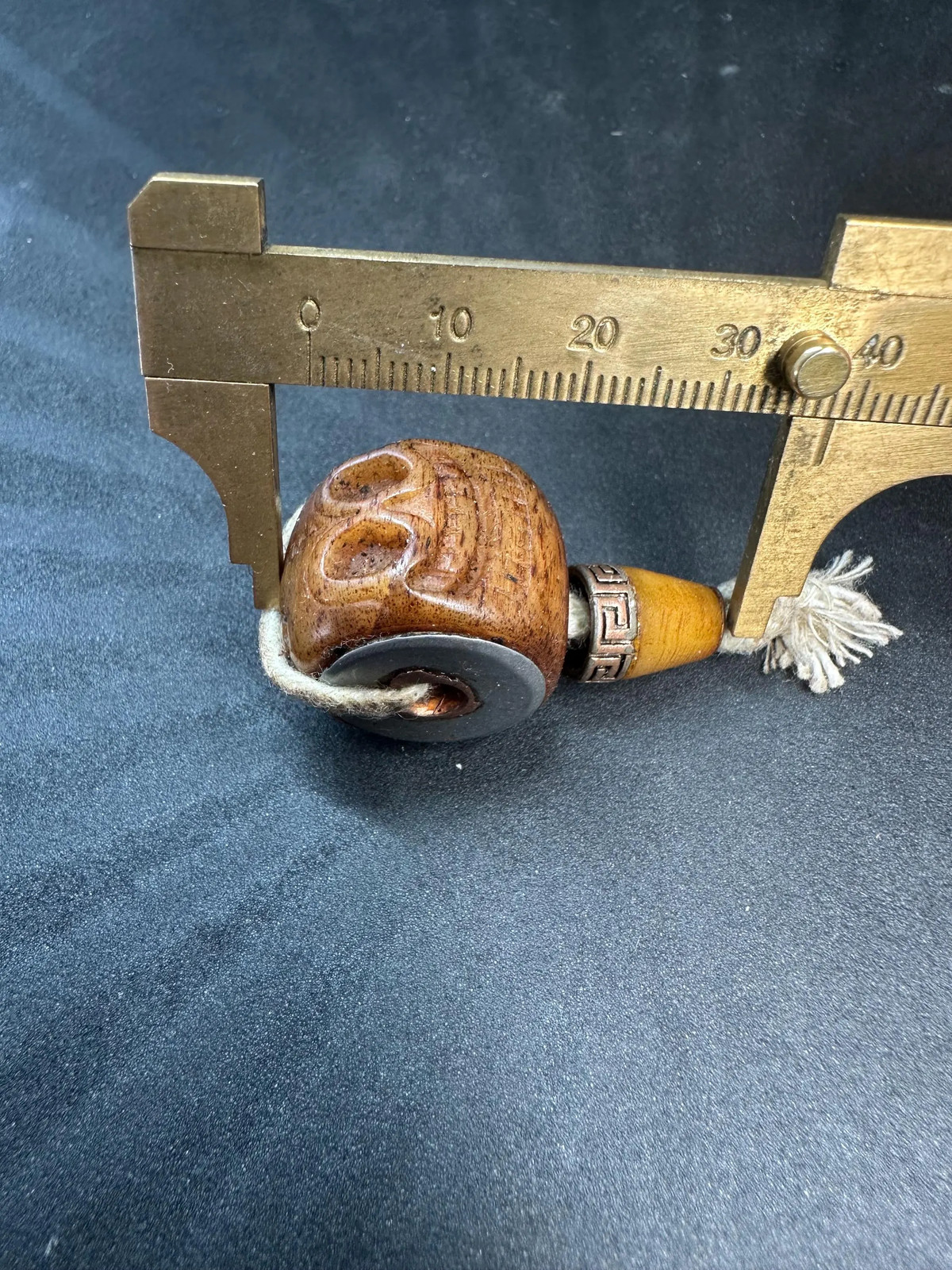 Vintage Hand-Carved Yak Bone Skull Guru Bead | Rustic Himalayan Prayer Bead