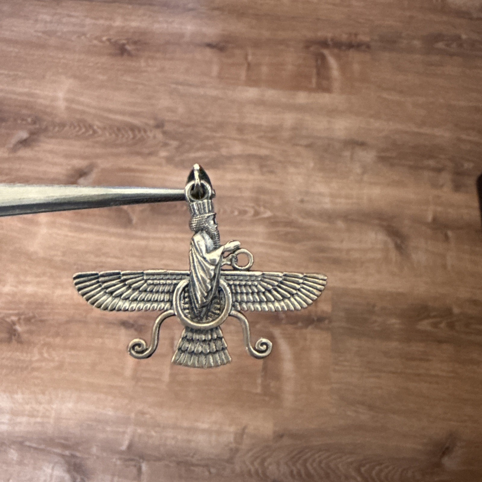 Faravar Sterling Silver King Cyrus Persepolis Pendent Both Sided 5cm W & 4.5cm H
