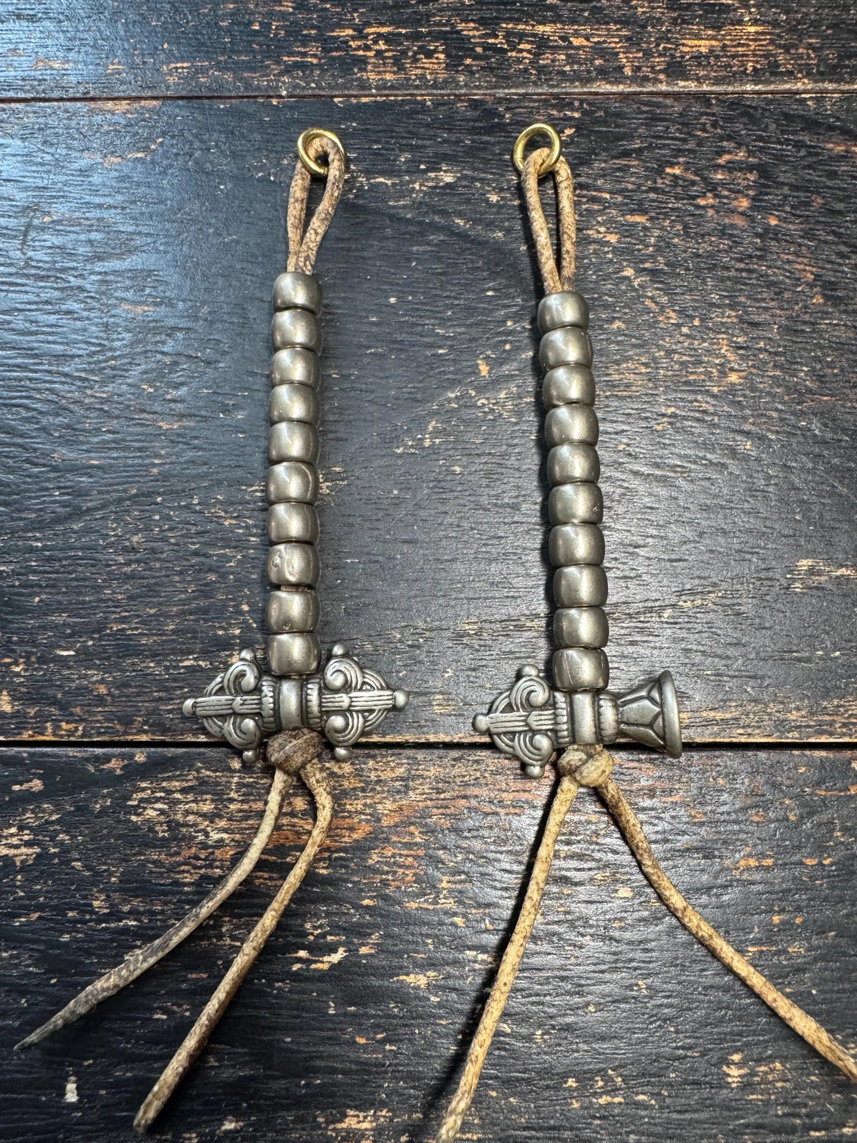 Vintage Tibetan Brass Mala Counter Set | Vajra & Phurba Prayer Bead Counter | B