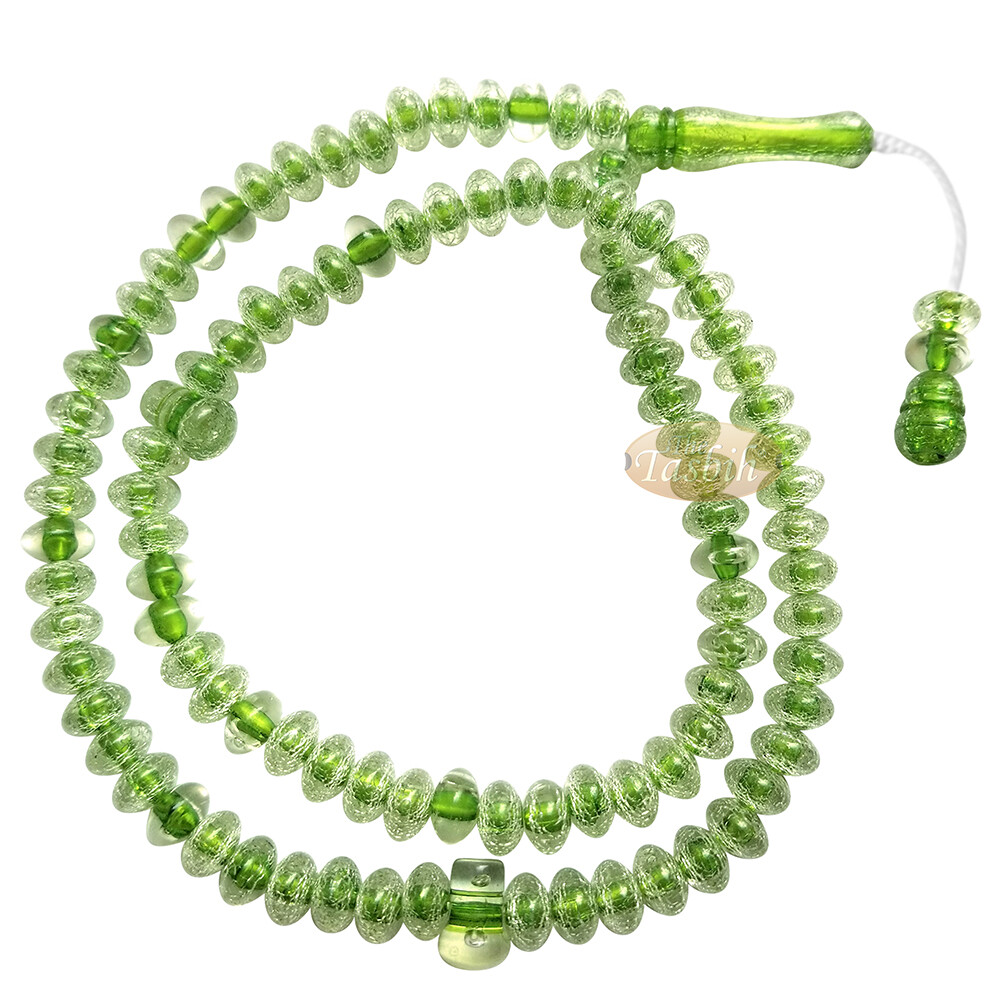 Muslim Dhikr Beads Translucent Green 8x5mm Simple 20-inch Plastic 99-bd Misbaha
