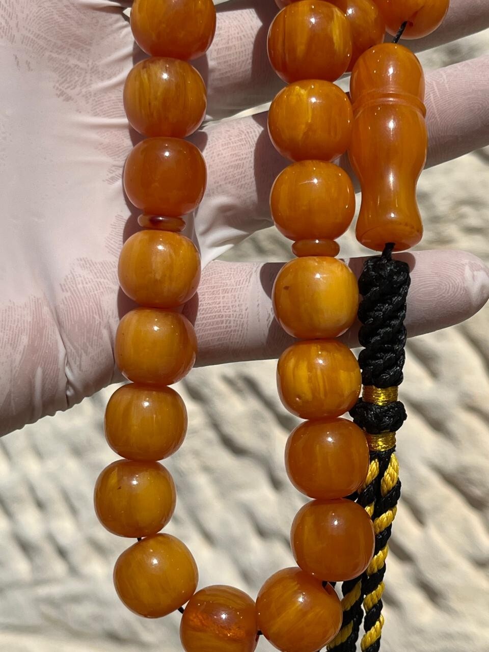 Antique Germany Cherry Amber Rosary 33 سبحة مسكي الماني انتيك خراطة افغاني مصدفة