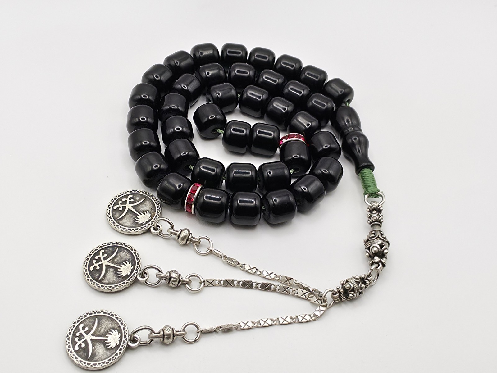 Misk Rosary Green clear 11 mm 33 BEADS MISBHA مسبحة مسكي شفاف اخضر