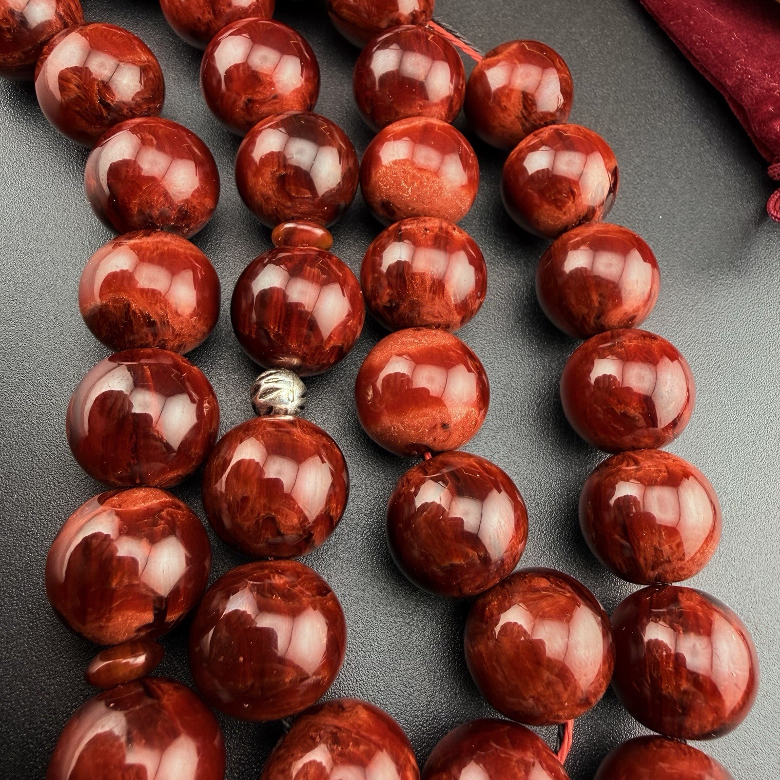 VIP Red Galaxy Misky 33-Bead Islamic Tasbih Rosary مسباح فاتوران حجم كبير N945