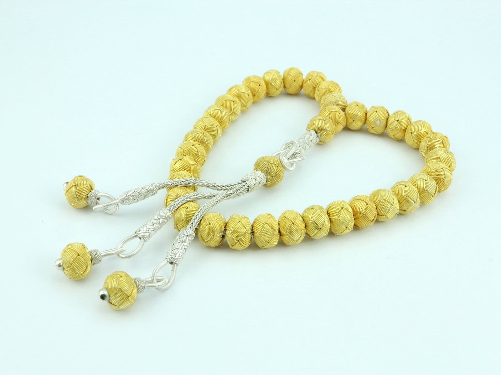 Trabzon kazaz hand-knitted 1000 sterling silver 33 tesbih Prayer Beads 502006