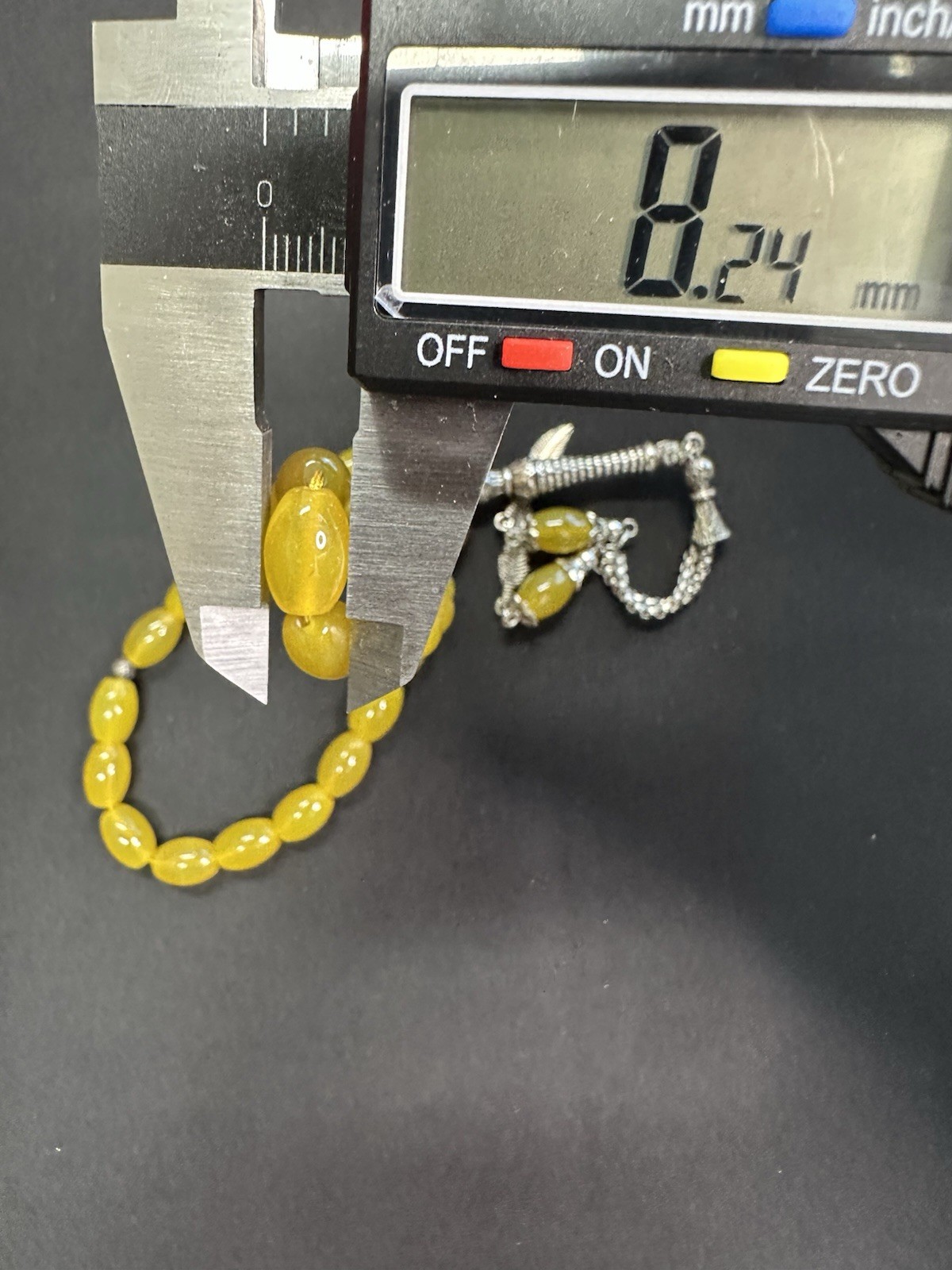 Natural 100% Agate Aqeeq Gemstone Prayer Beads-Subha -Tesbih-Misbaha 33 Beads+3