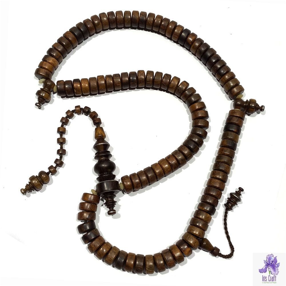 Limited Edition Sufi Prayer Beads Handmade Agarwood Aloeswood 15mm x 6 mm