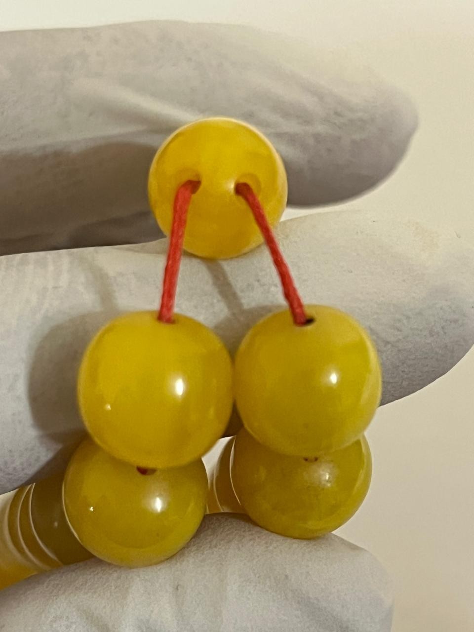 Natural Old German Cherry Amber 45 سبحة مسكي الماني معرق تغليف متوسط شرابة فضة
