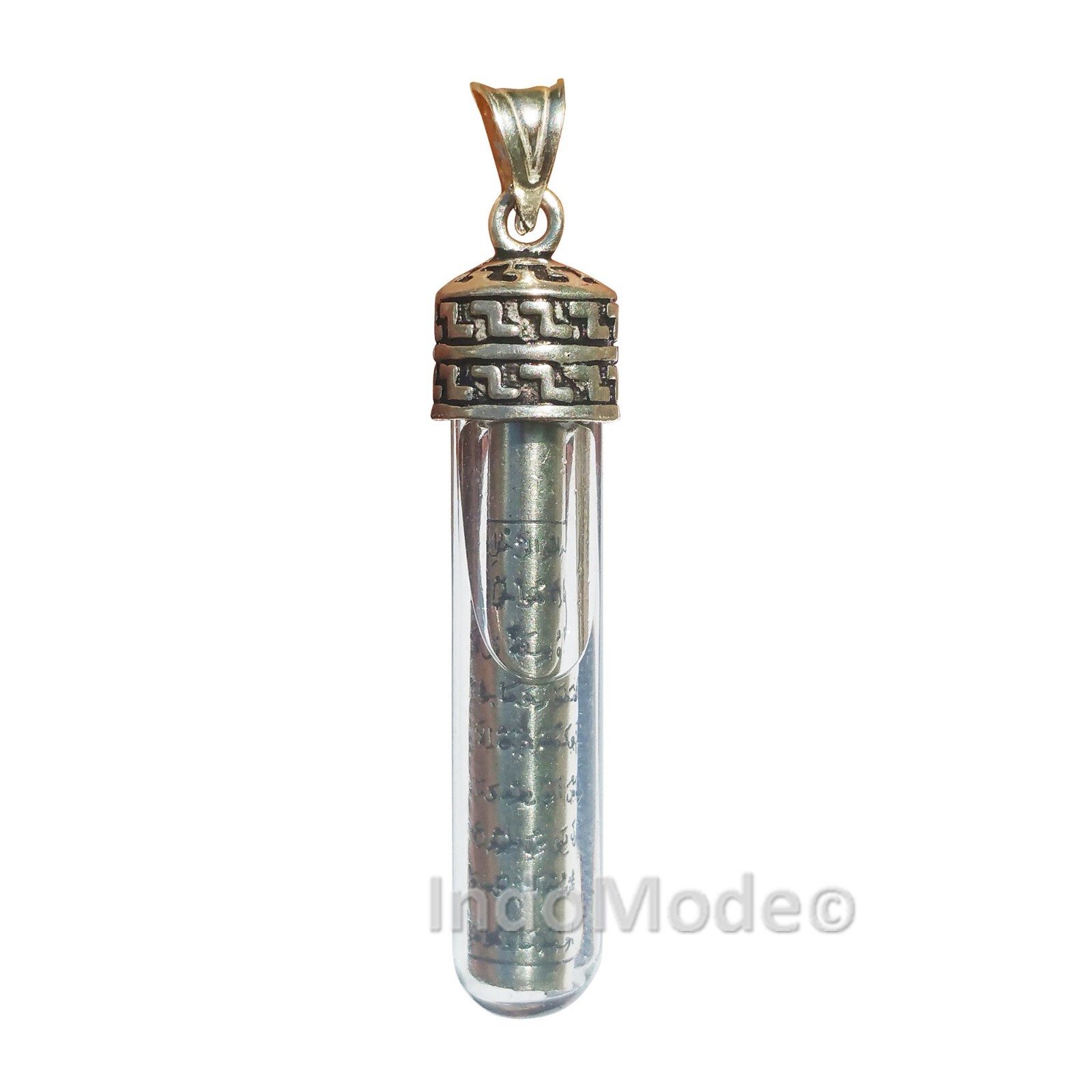 Zamzam Water Pendant Glass Vial Ayat-Kursi Islamic Taviz 925 Tube Key Top