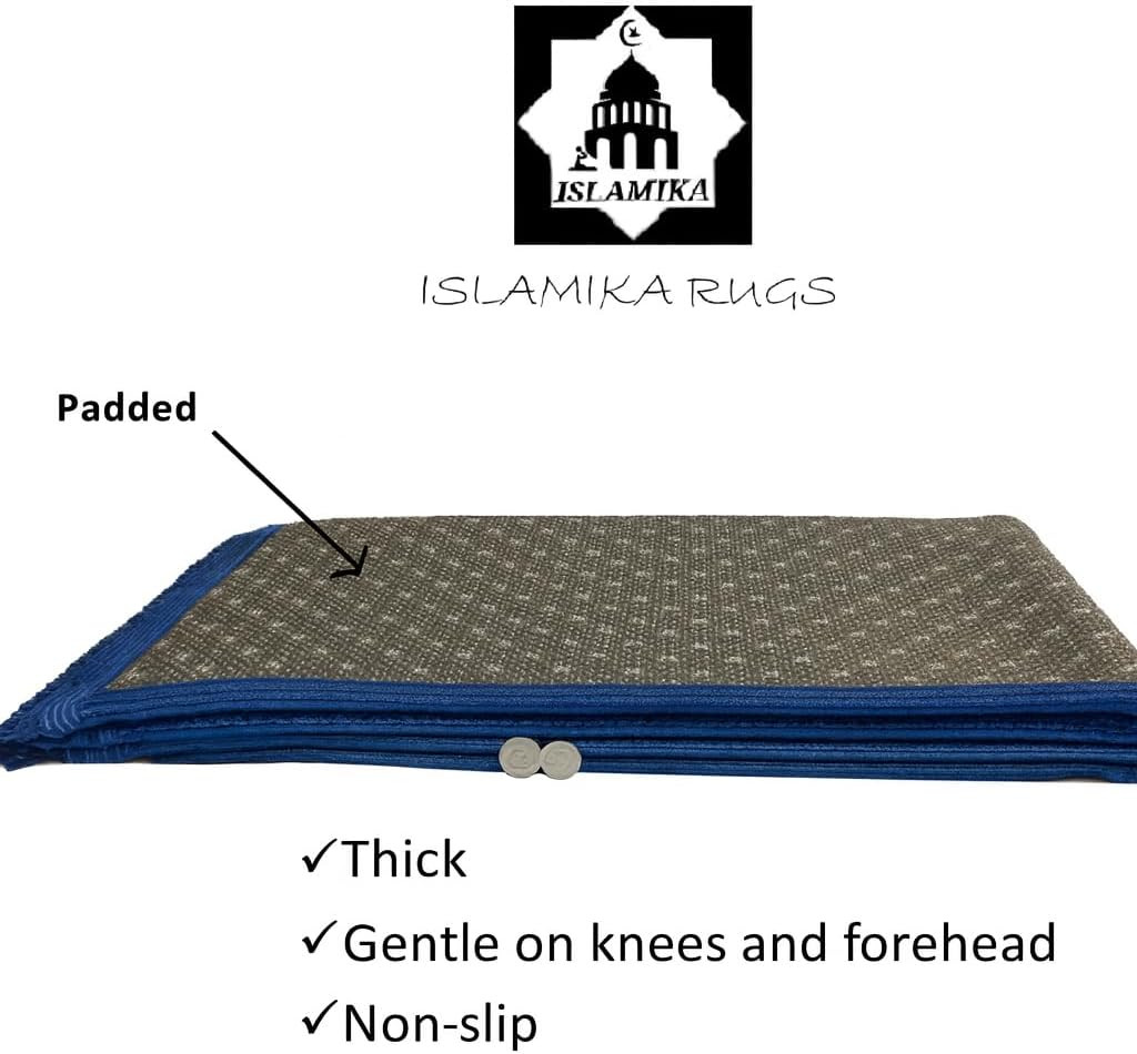 Prayer Rug Muslim Mat Islamic – Thick Large Sajadah for Kids Men Women with Isla