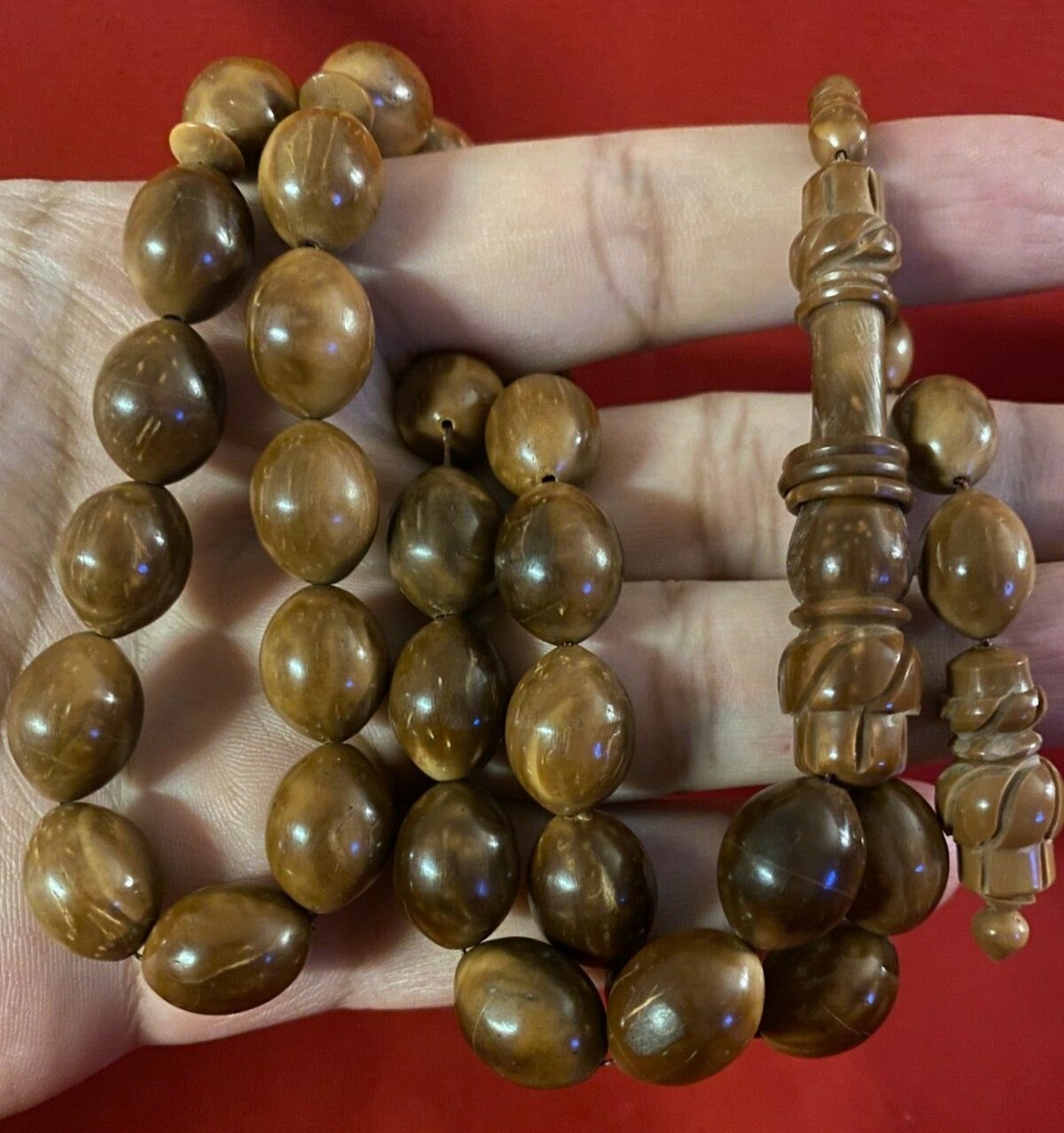 Antique Natural Real & Original Kuka Tree Prayer Beads 56.5 g | 13.5 mm x 11.5 m