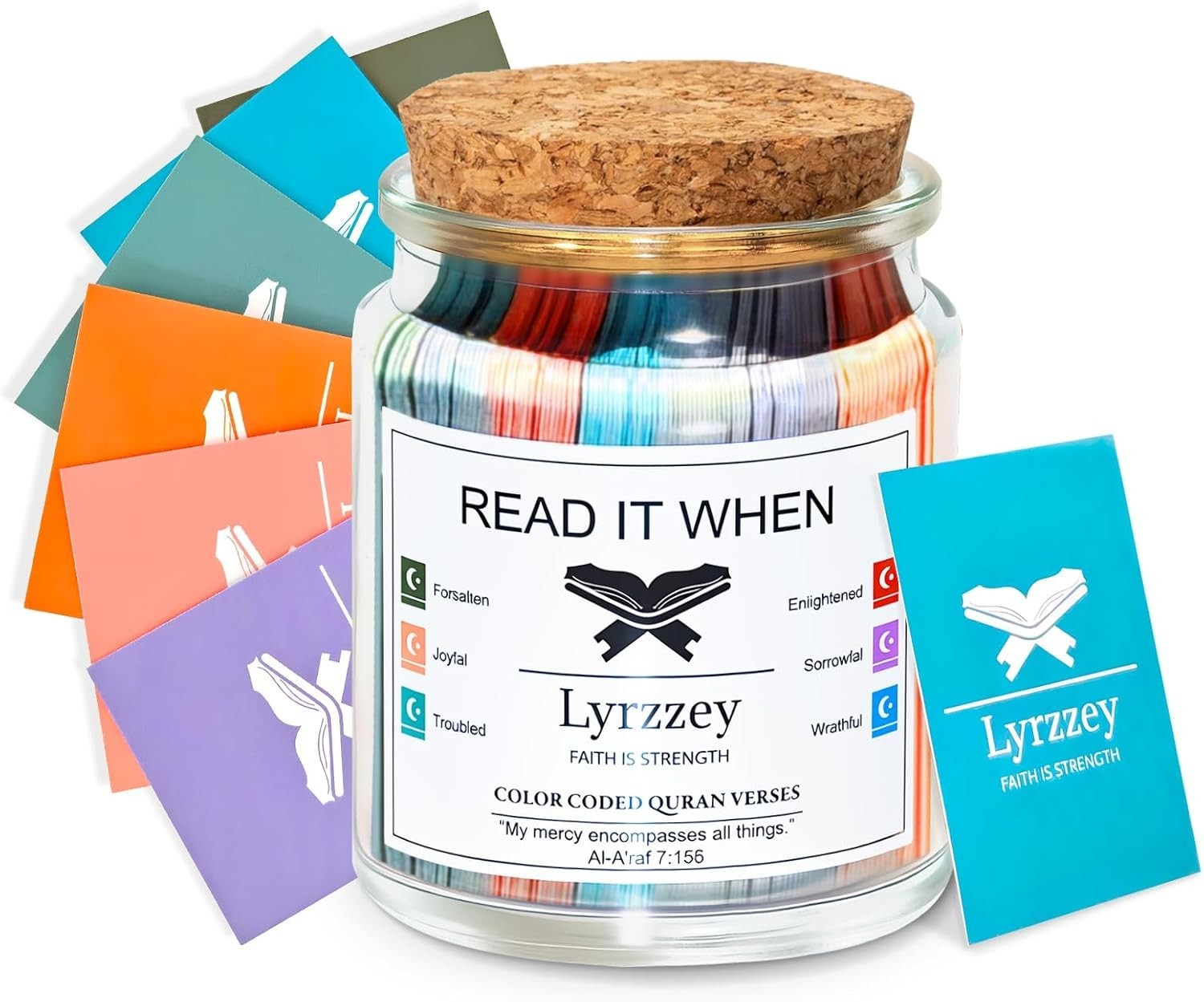 Quran Verse Jar – 102 Color-Coded Emotions with Premium Handpicked Quranic Ve…