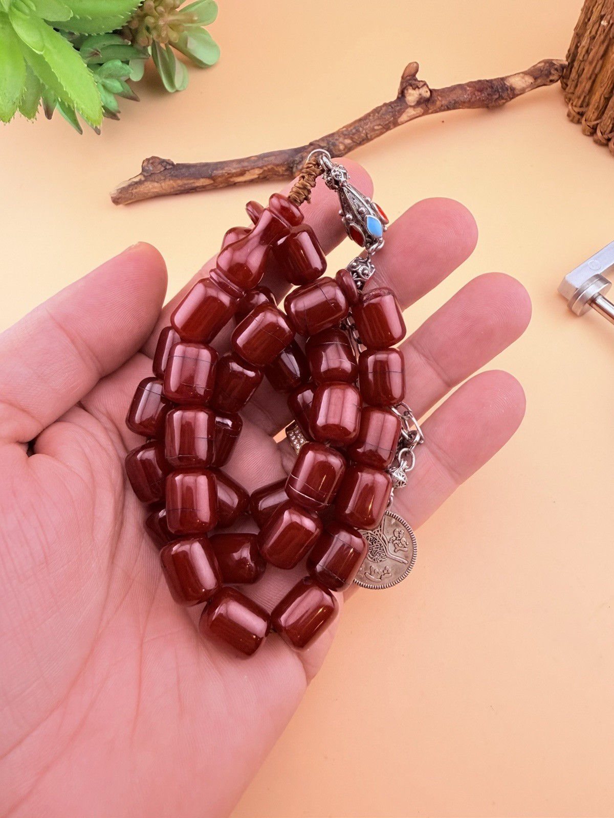 Vintage Misky 33 Worry Beads Prayer Rosary Tasbih مسبحة مسباح مسكي قديم 474