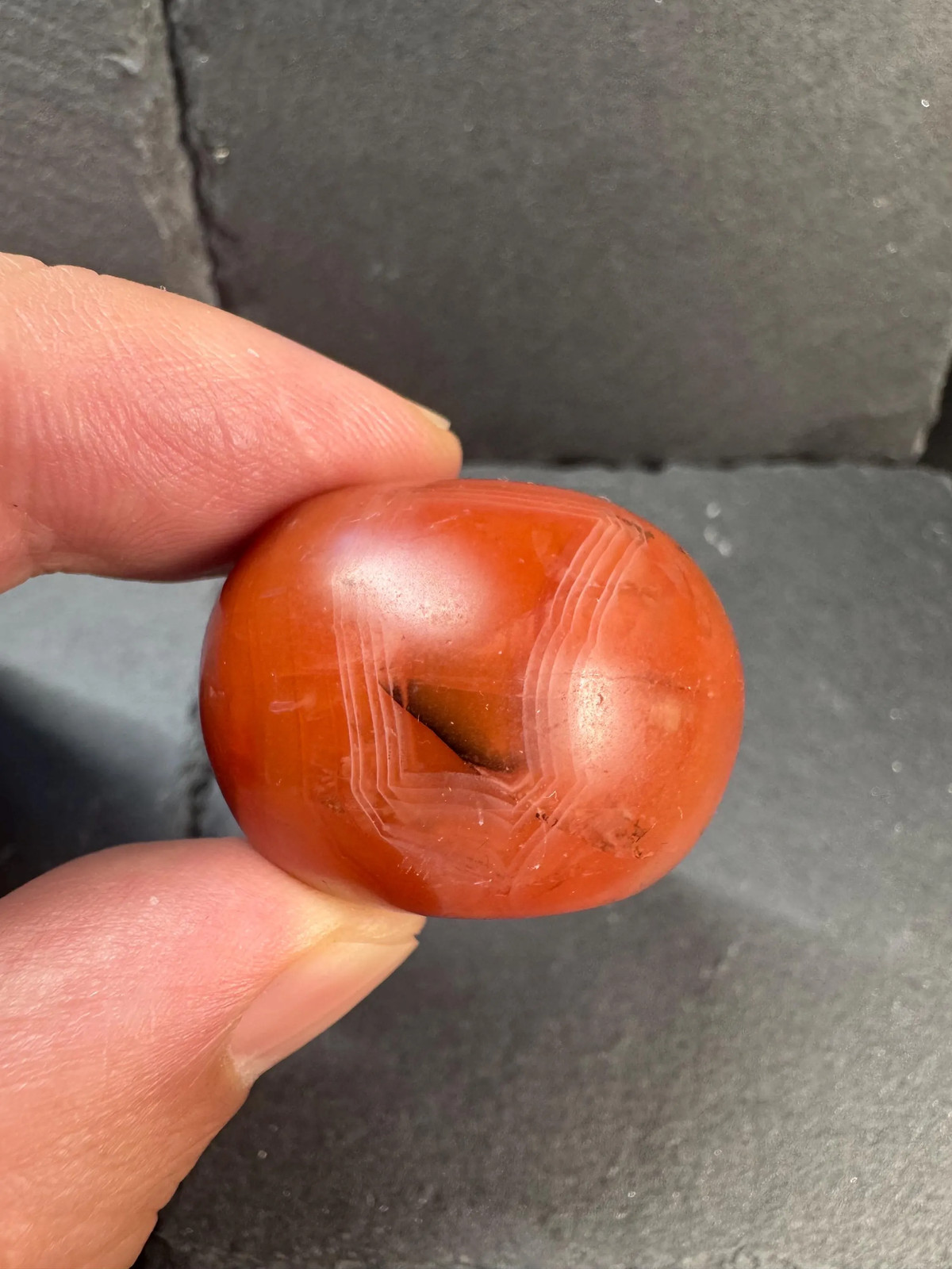 Vintage Nanhong Agate Bead Pendant | Natural Red Carnelian Barrel Bead | Tibeta