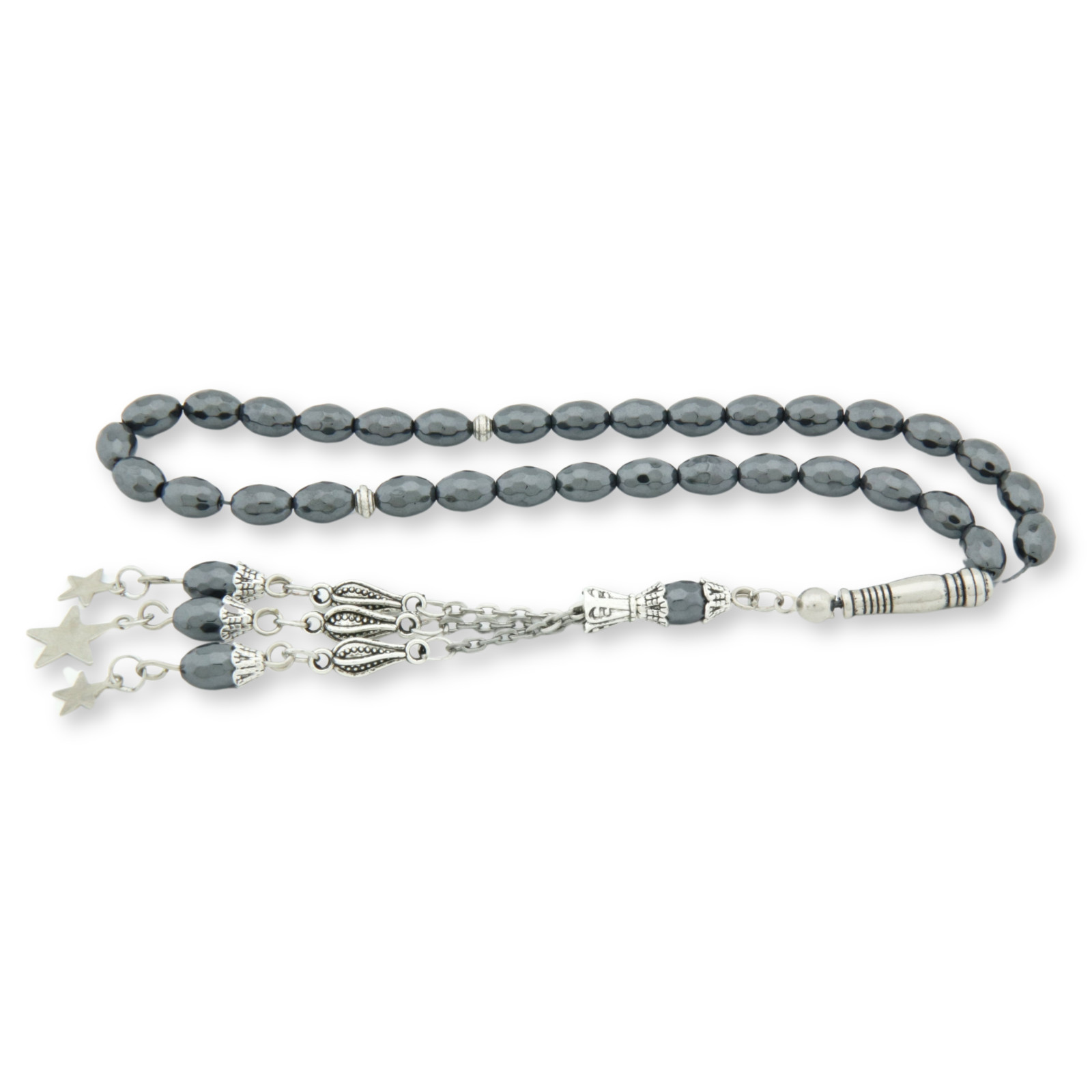 Facet Cute Hematite 33 beads Islamic Prayer Beads Misbaha Tesbih Turkey 103012