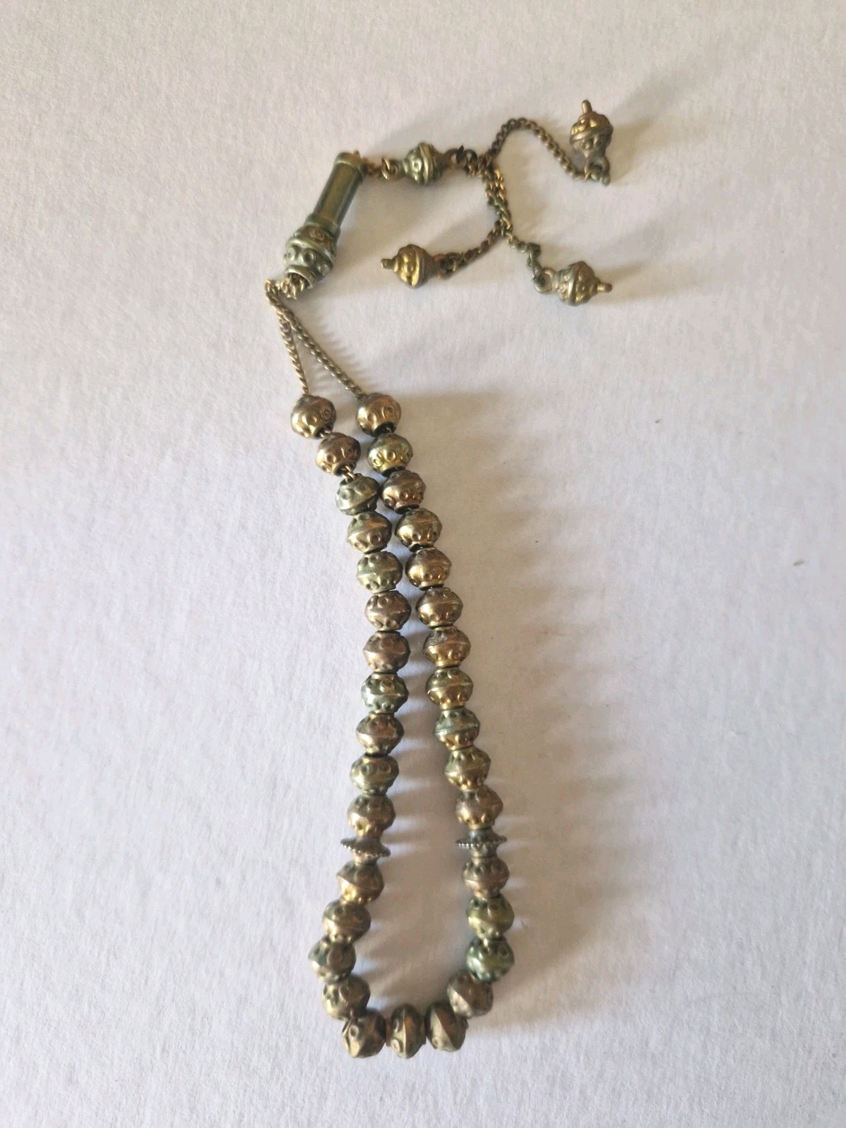 Vintage Solid Brass Islamic Tasbih 33 Beads Misbaha Non Magnetic Beautiful Patin