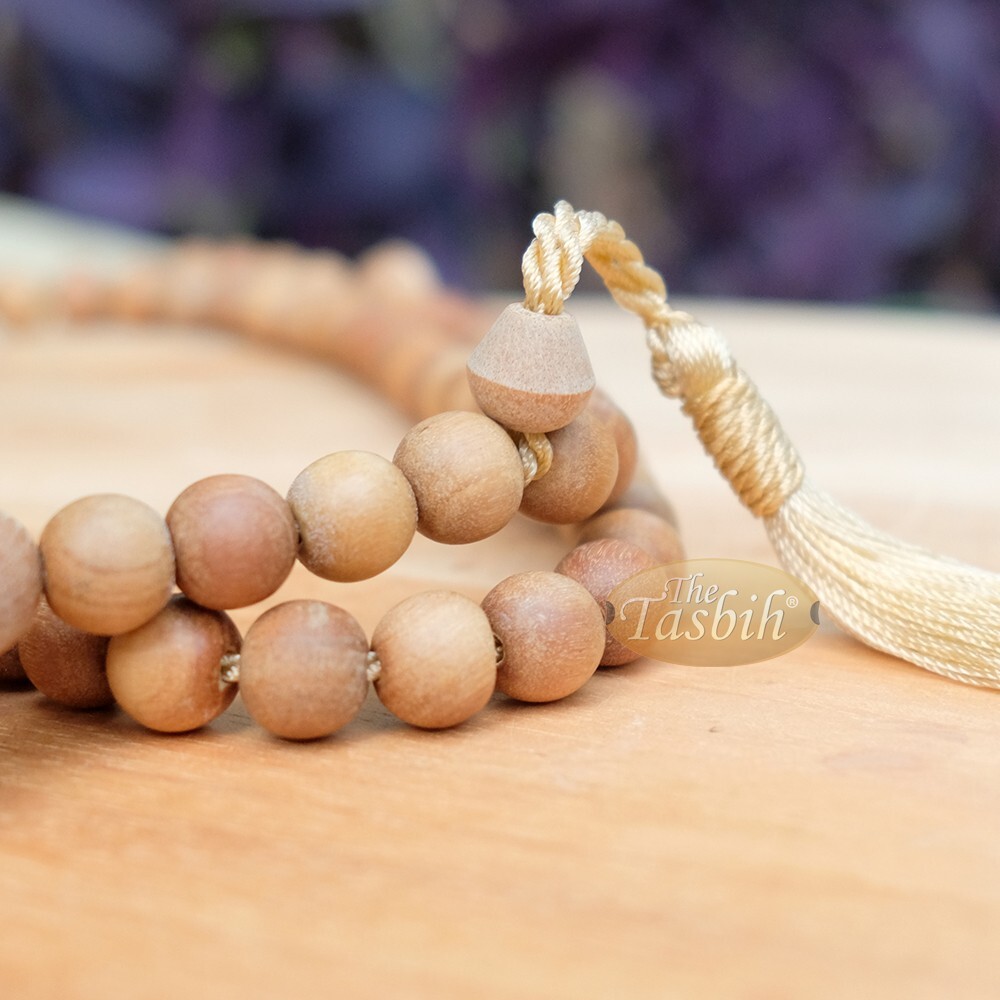 Matching Brown Tassel Sandalwood Prayer beads 8mm-bead Sandalwood Tasbih Rosary