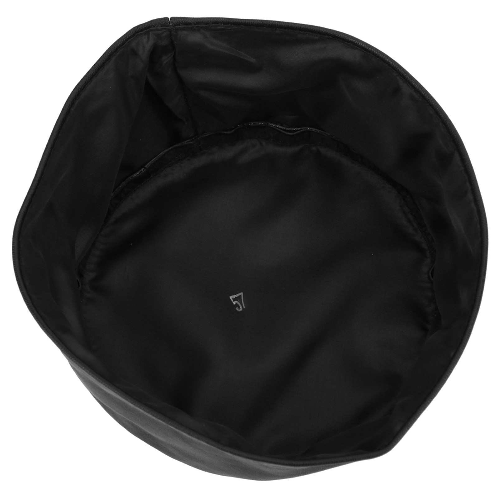 Black Goat Leather Muslim Prayer Hat Kufi Cap 57cm