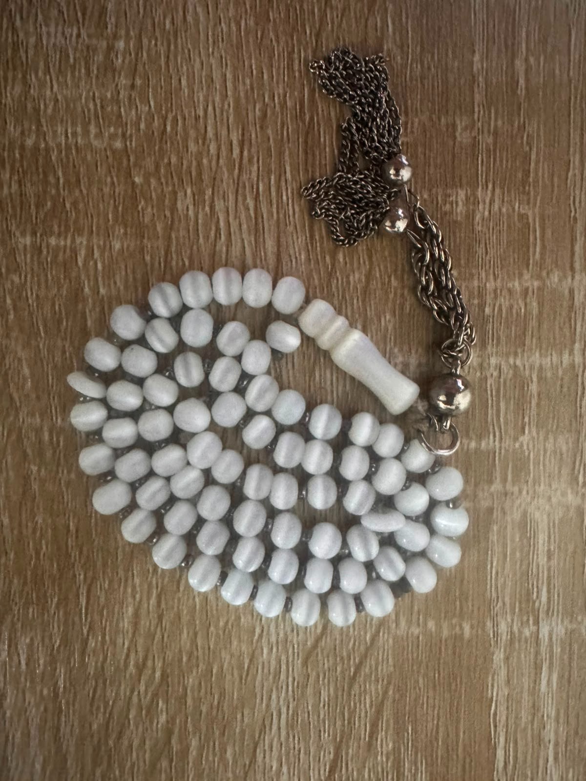 Antique Very Rare Hand Made Islamic Prayer 71 Beads White Sea Shells 31.5 g