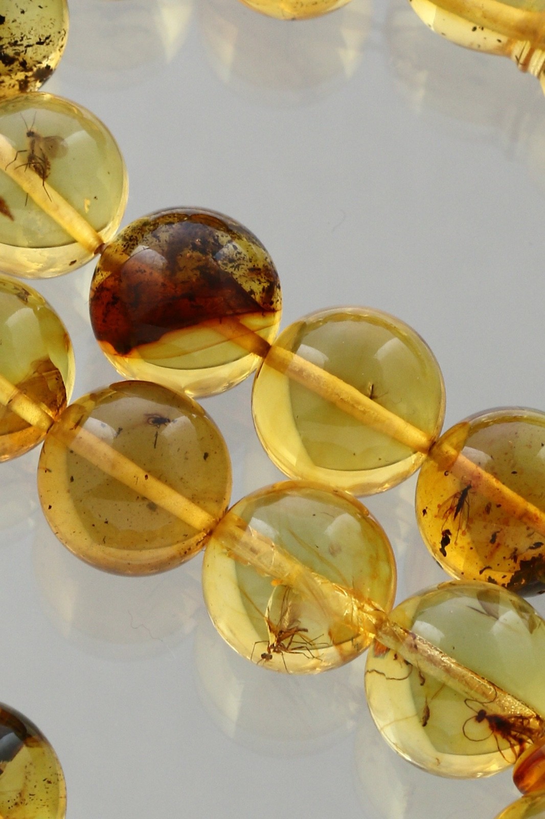 Islamic 33 FOSSIL Round Prayer Beads 13-15mm BALTIC AMBER TASBIH 61.2g 260416-1
