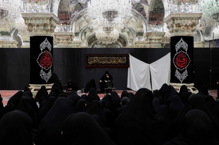 حرم مقدس امام حسینؑ کی خادم خواتین کا حرم مقدس امیرالمومنینؑ کا دورہ