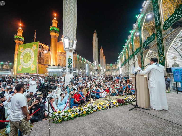 حرم مقدس امیرالمؤمنین علیہ السلام میں ہفتہ صادقینؑ کی مناسبت سے جشن میلاد النبیؐ و امام صادقؑ کی پہلی عوامی محفل کا انعقاد